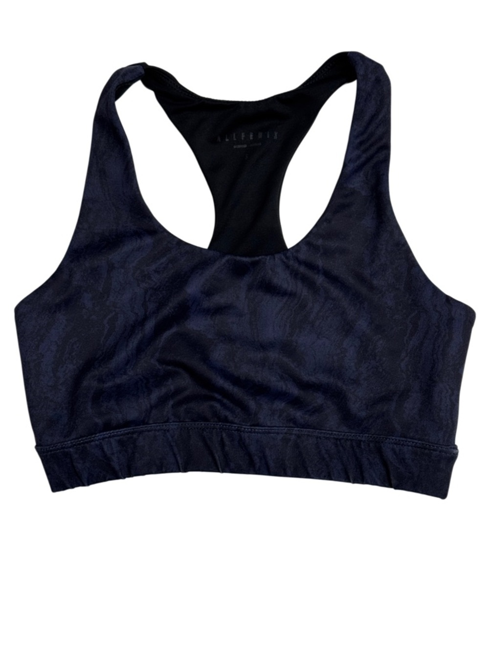 {AllFenix} Blue Black Racerback Cutout Removable Pads Sports Bra WAT21